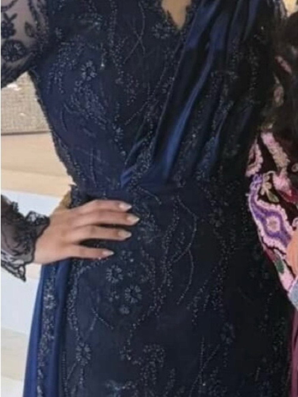 Embellished Navy Evening Gown Custom